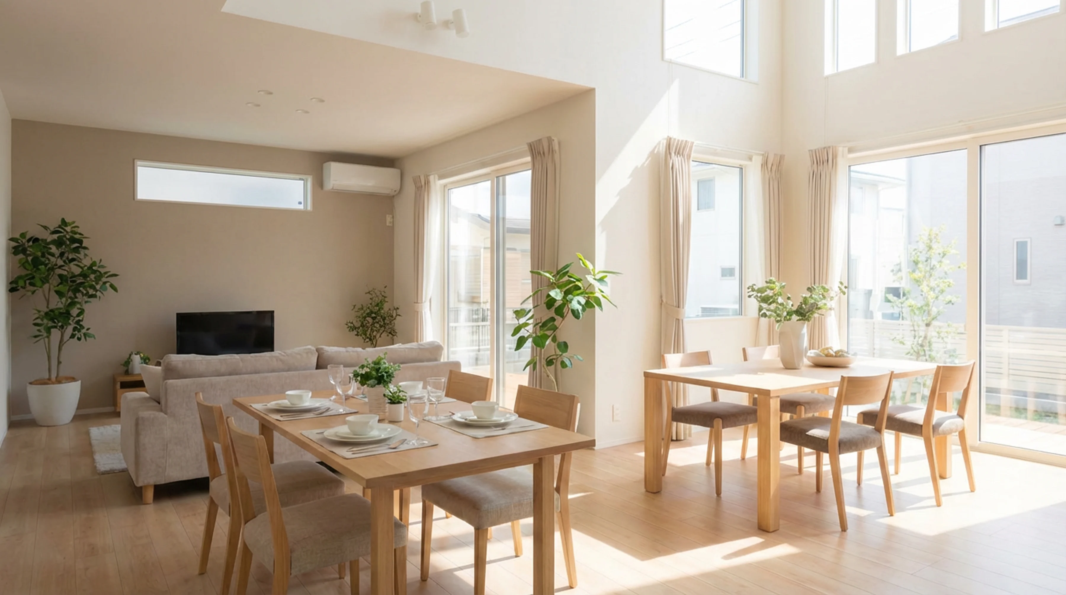 明るいモダンリビング・ダイニング